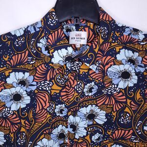 Ben Sherman Shirt Mens XL Floral Psychedelic Short Sleeve AOP Original